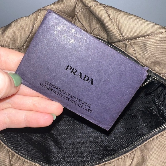 PRADA Impurtunato Nylon Tessuto Shoulder Bag in Antelope Brown and Nero Black - Picture 9 of 10